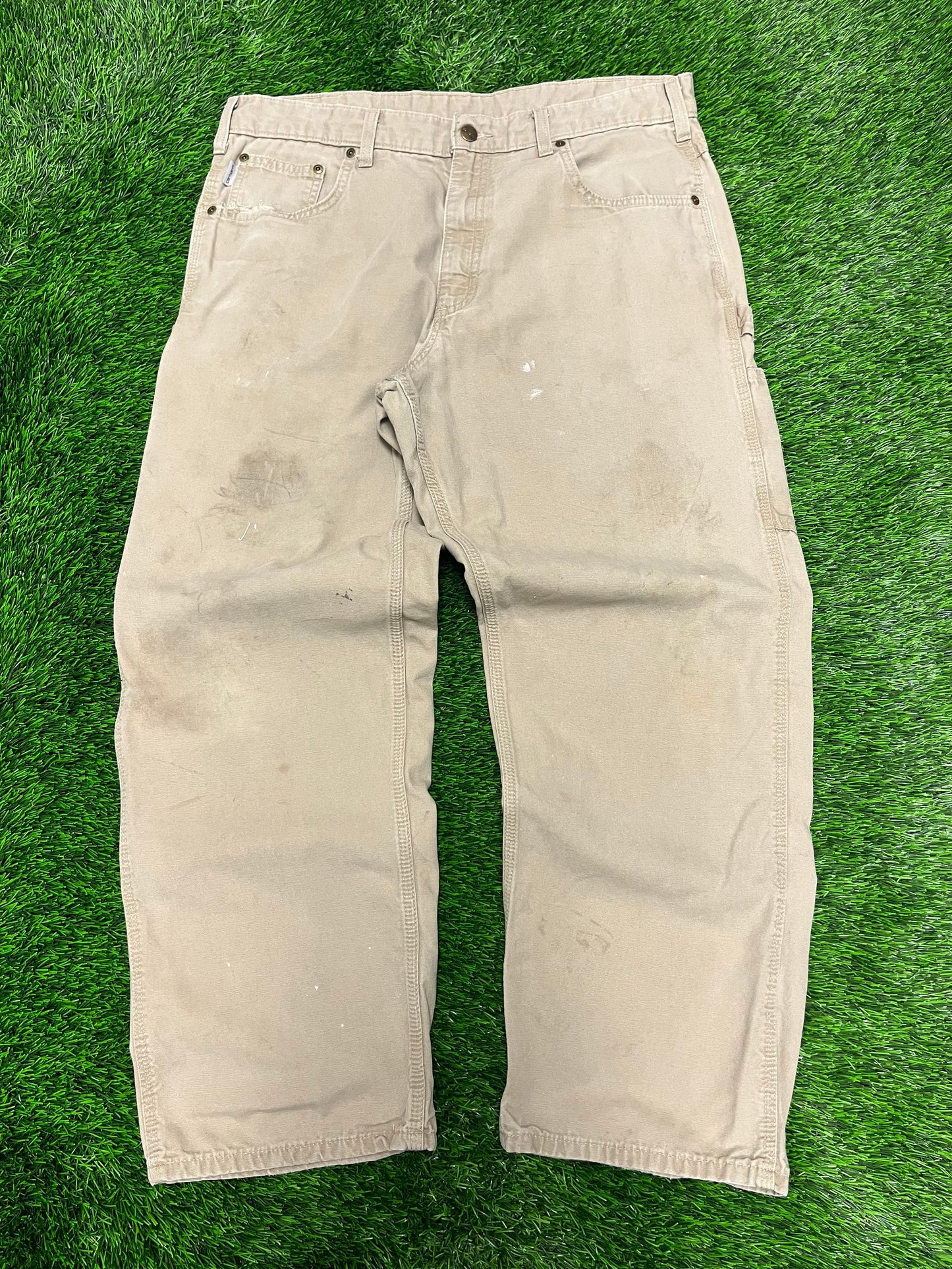 Carhartt Beige Carpenter Workwear Carpenter Pants (36 x 30)