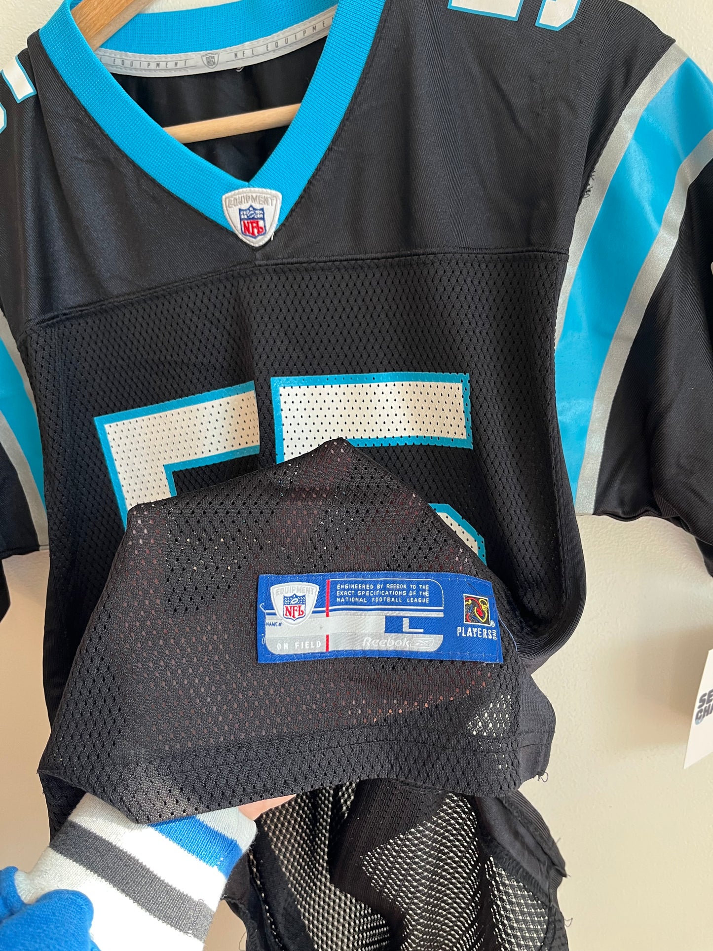 00s Carolina Panthers Dan Morgan Home Jersey (Youth L)