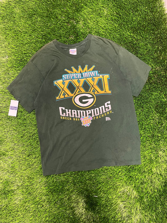 1997 Green Bay Packers Super Bowl Pro Player Green Tee (XL)