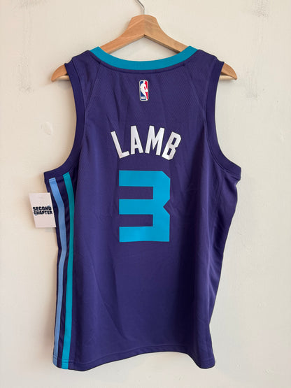 2017 Charlotte Hornets Jeremy Lamb Jordan Swingman Purple Jersey (L)