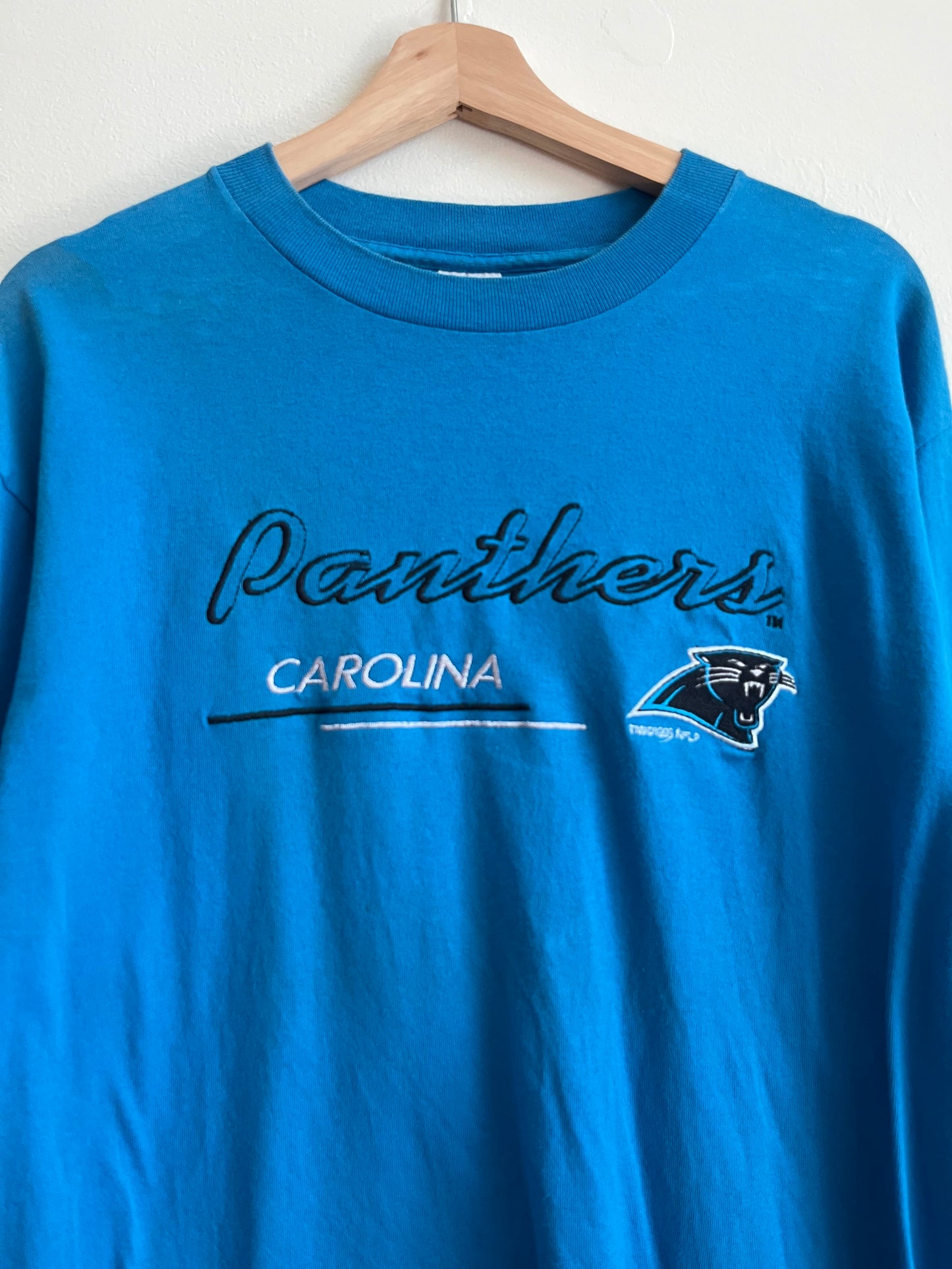 1995 Carolina Panthers Embroidered NFL Blue Tee (L)