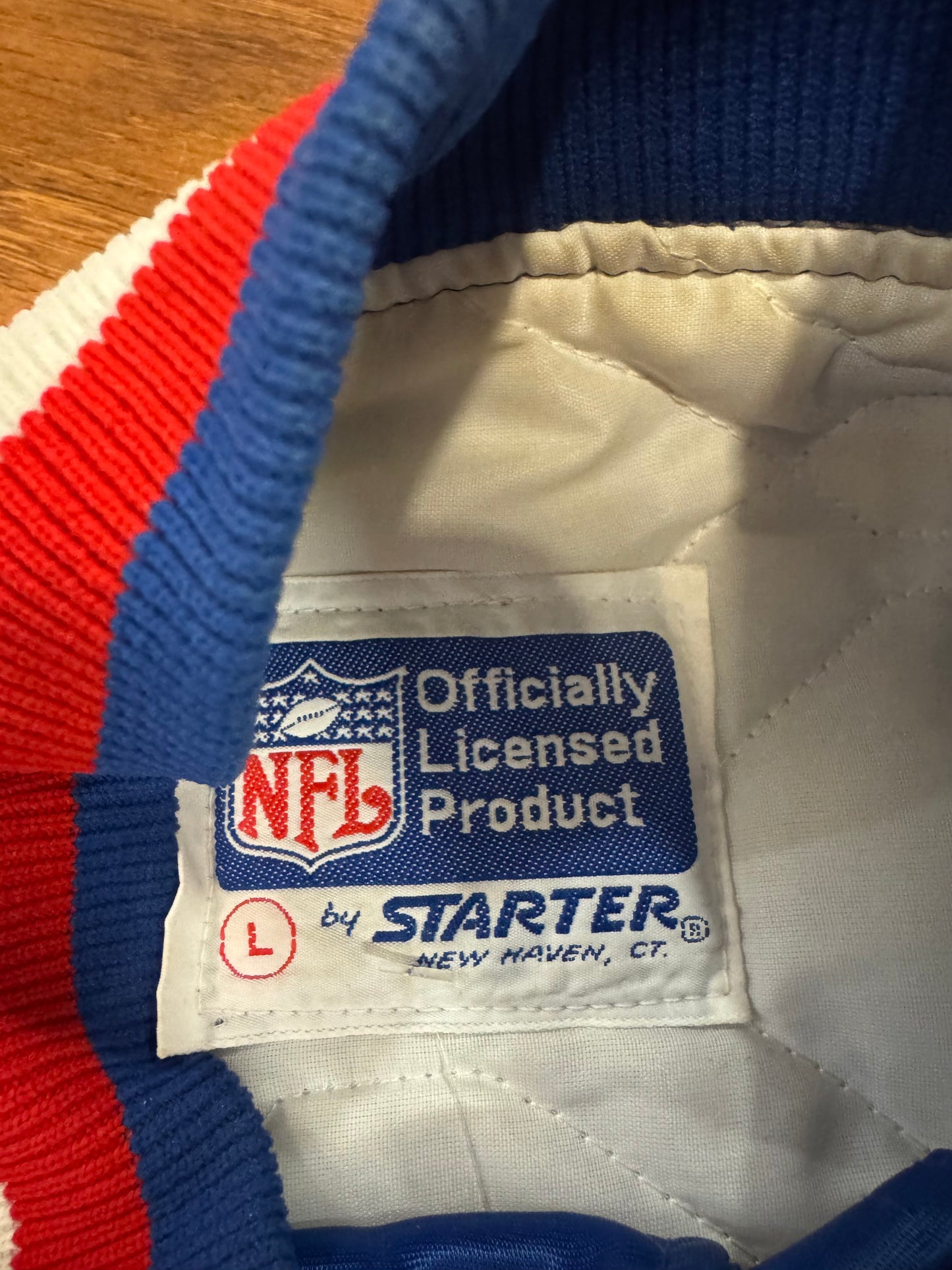 80s New England Patriots Old Logo Vintage Starter Satin Jacket (L)