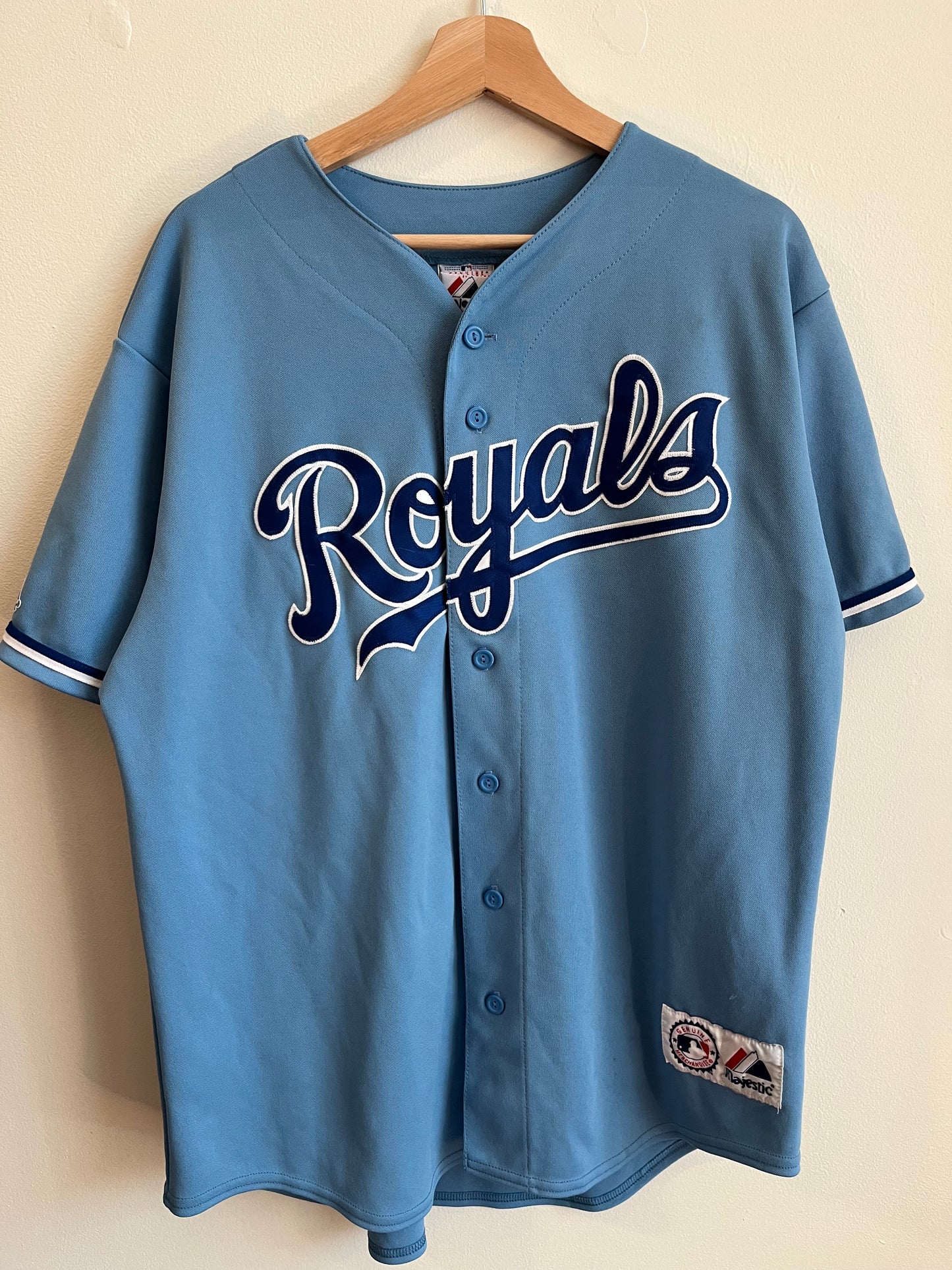 00s KC Royals Alex Gordon Blue MLB Jersey (L)