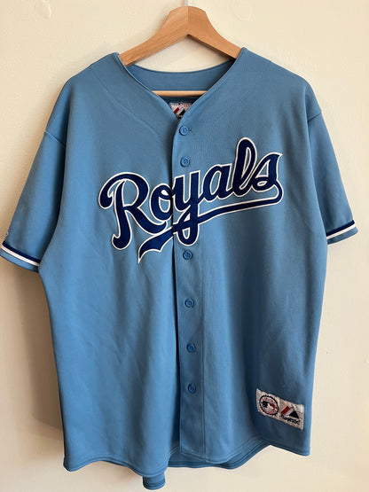 00s KC Royals Alex Gordon Blue MLB Jersey (L)