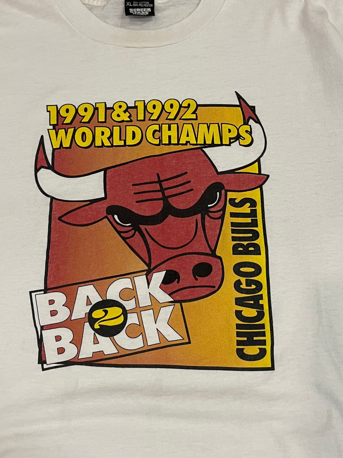 1991/92 Chicago Bulls Vintage Back 2 Back Champs Tee (XL)