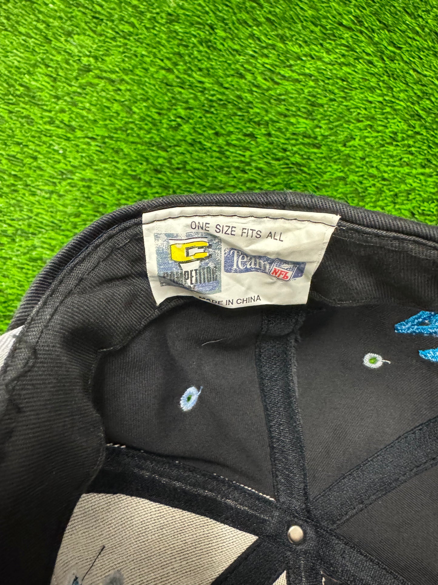 90s Carolina Panthers Big Logo Competitor Snapback Hat (OS)
