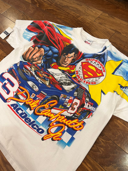 1999 Dale Earnhardt Jr. Superman AOP Nascar Tee (XL)
