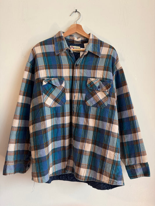 90s Sports Afield Multi-Colored Insulated Collared Flannel (XL)
