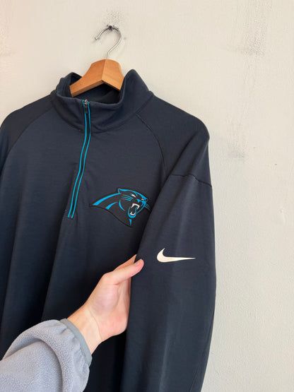 2015 Carolina Panthers 1/4 Zip Nike Dri-Fit Pullover (L)