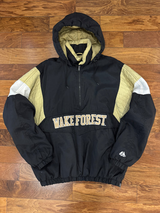90s Wake Forest Majestic Embroidered Vintage Puffer Jacket (XL)
