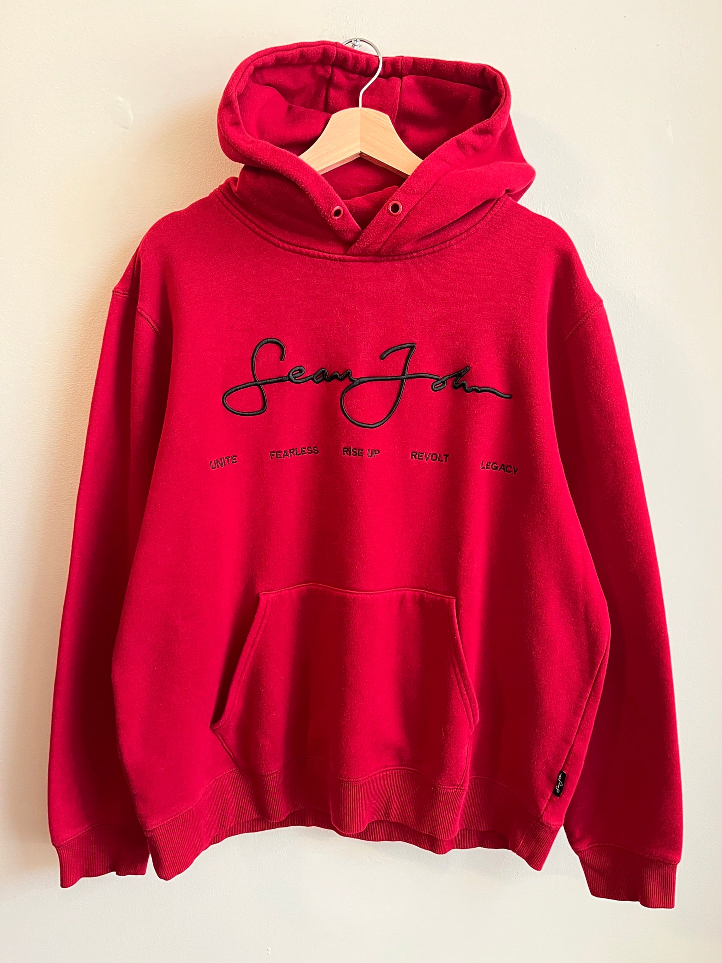 00s Sean John Red Embroidered Hoodie (XL)