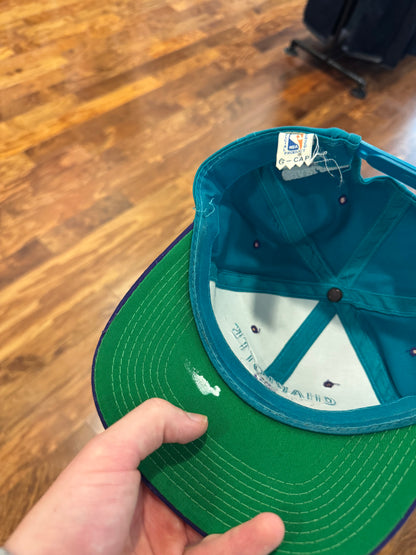90s Charlotte Hornets Teal Hugo Logo Hat (OS)