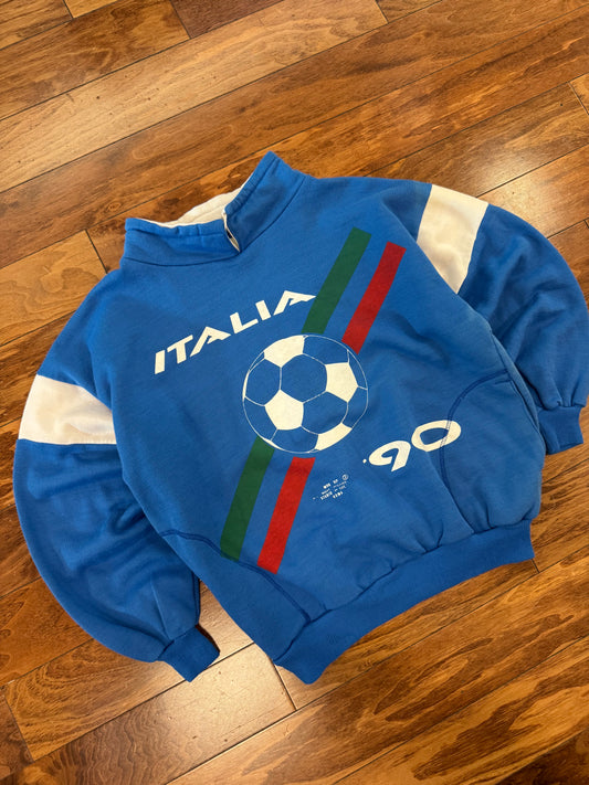 1990 Italia World Cup Soccer FIFA Italy Boxy Crewneck (XL)