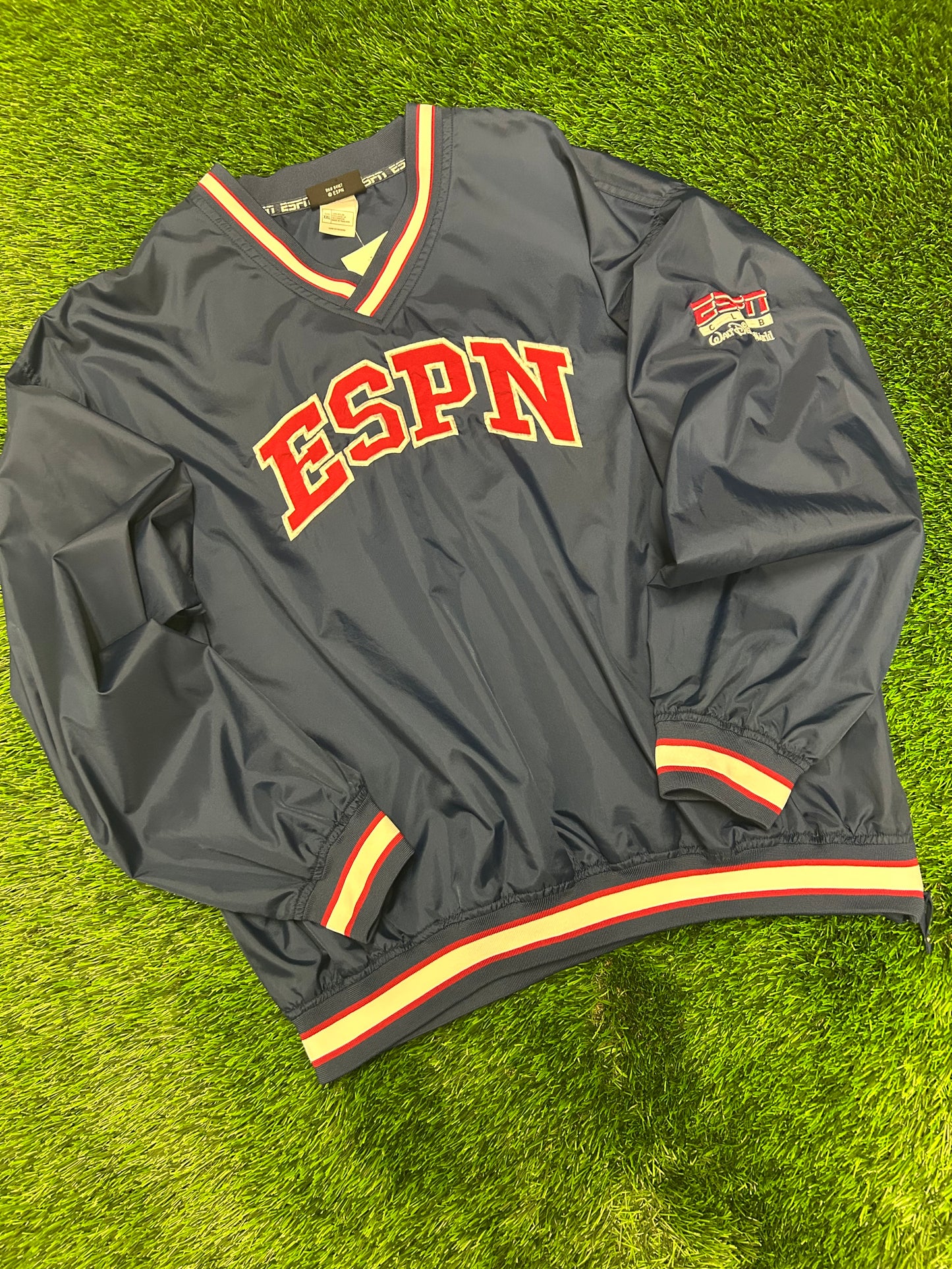 00s ESPN Spell Out Navy Windbreaker (XXL)