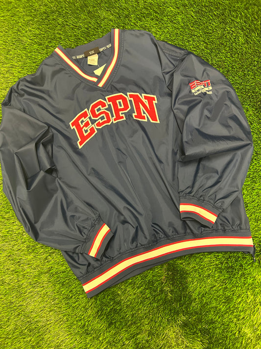00s ESPN Spell Out Navy Windbreaker (XXL)