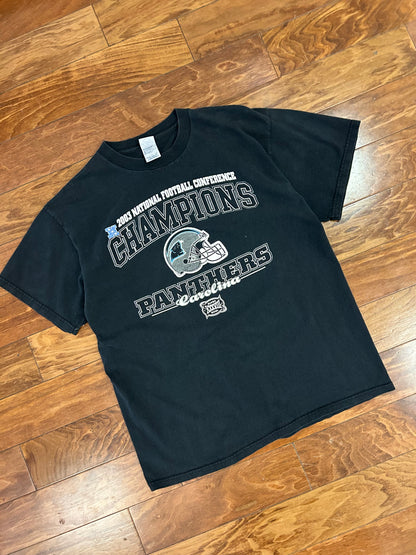 2003 Carolina Panthers Black Super Bowl Tee (L)