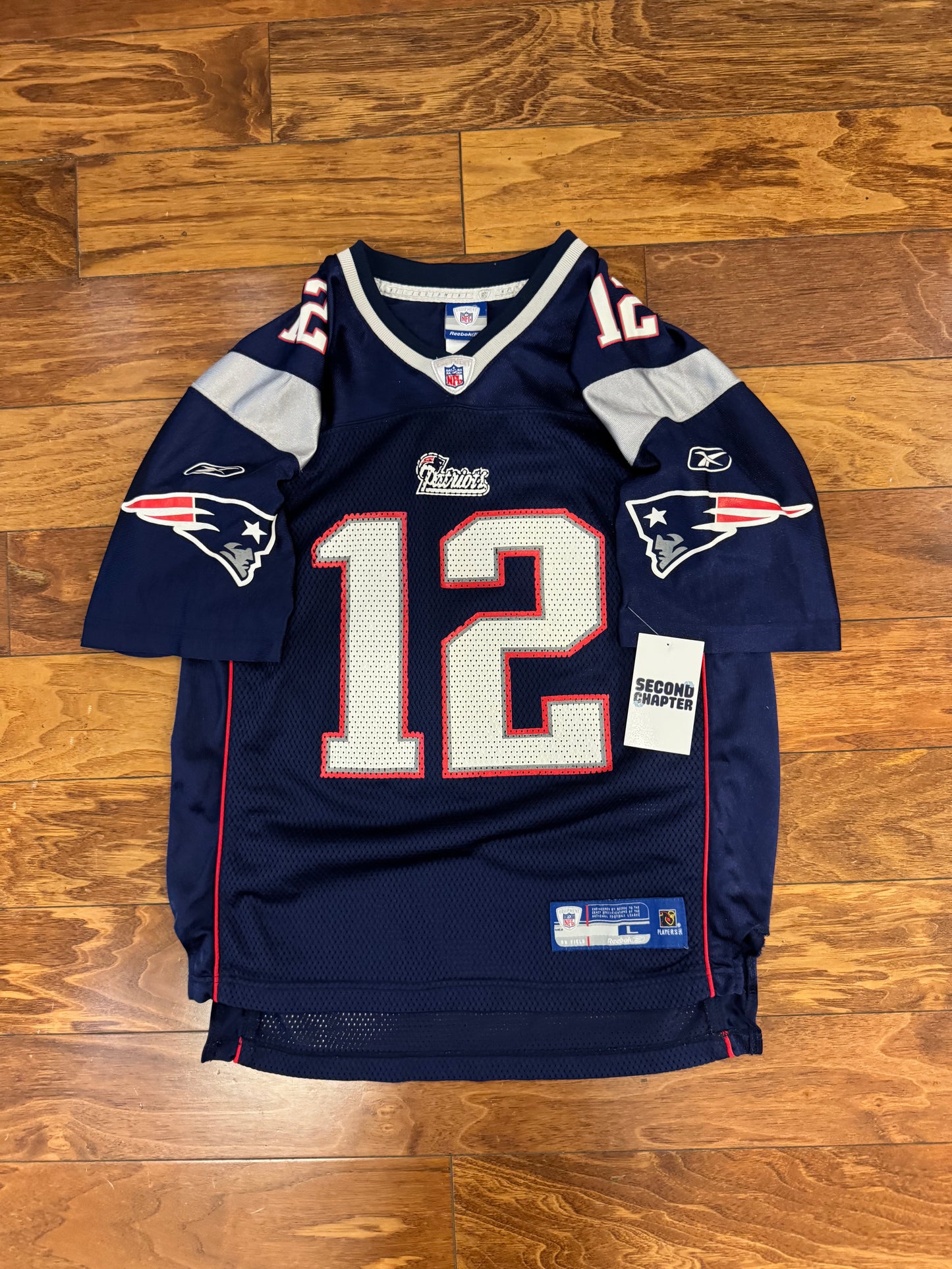 00s New England Patriots Tom Brady #12 Jersey (Youth L)
