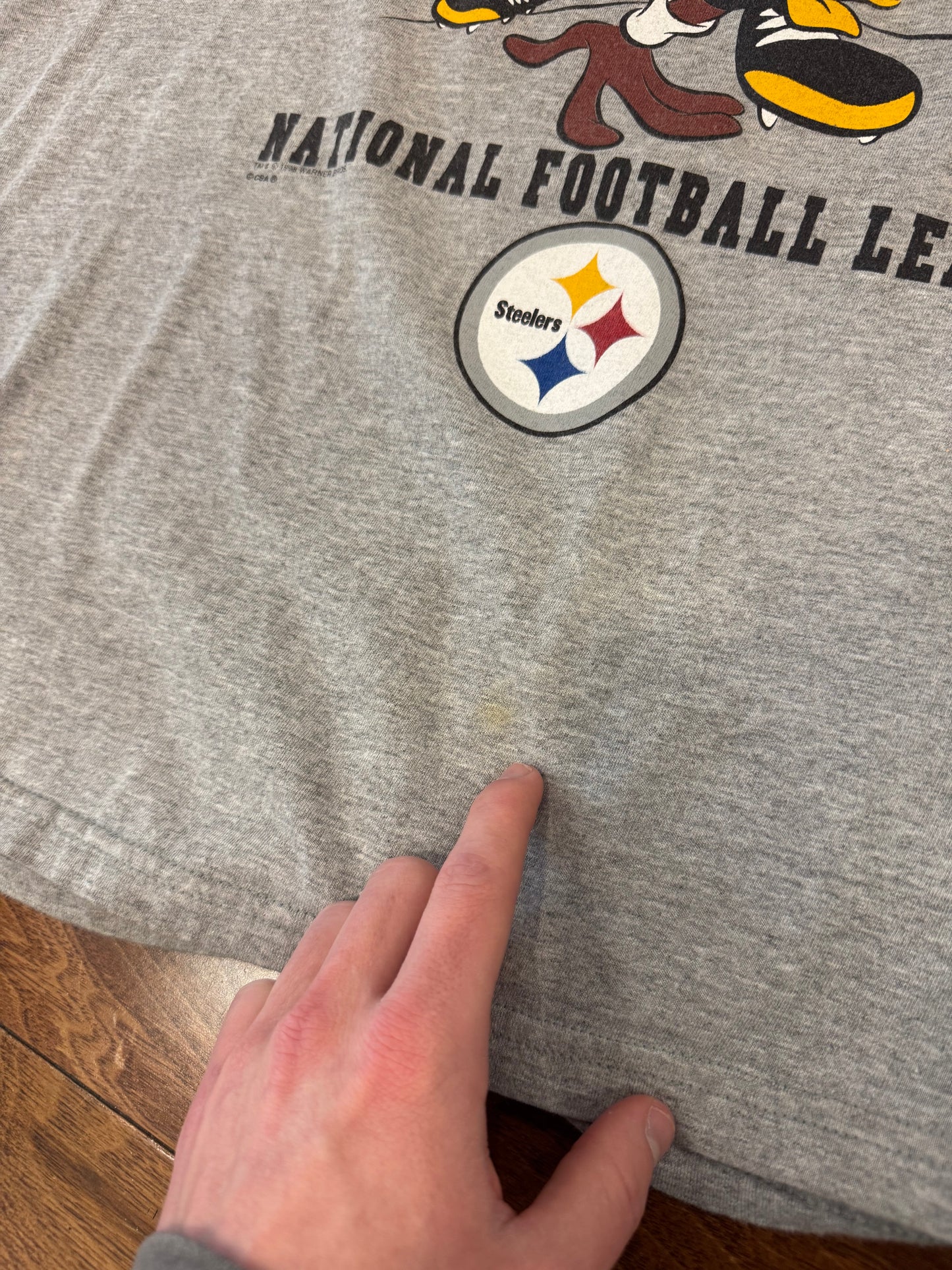 1998 Pittsburgh Steelers Vintage NFL Taz Looney Tunes CSA Tee (XL)