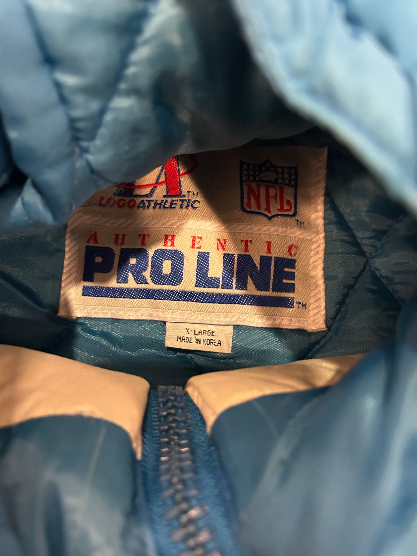 90s Carolina Panthers Logo Athletic Vintage Puffer Jacket (XL)