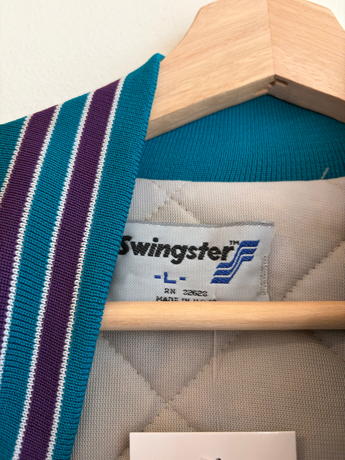 90s Charlotte Hornets Swingster Satin Jacket (L)