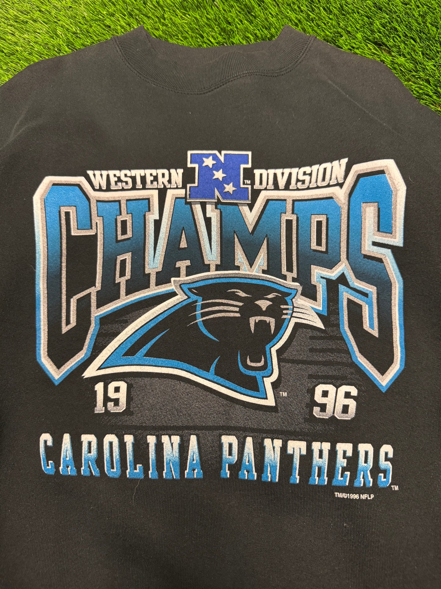 1996 Carolina Panther Panthers Western Division Champs Vintage NFL Crewneck (XL)