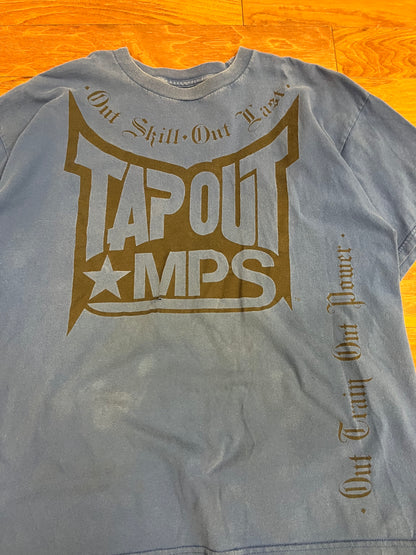 00s Tap Out Blue Distressed Tee (XXL)