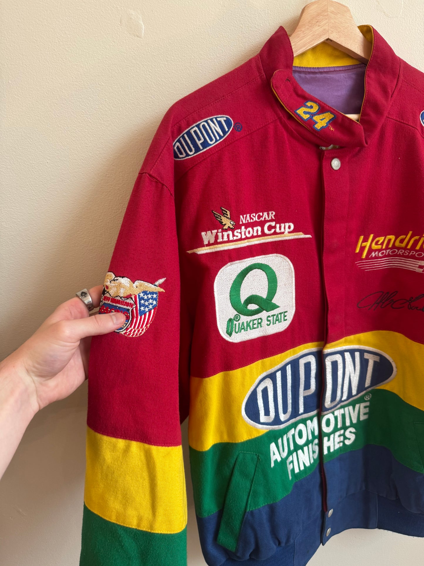 90s Jeff Gordon Dupont Quaker State Racing Jeff Hamilton Nascar Jacket (L)
