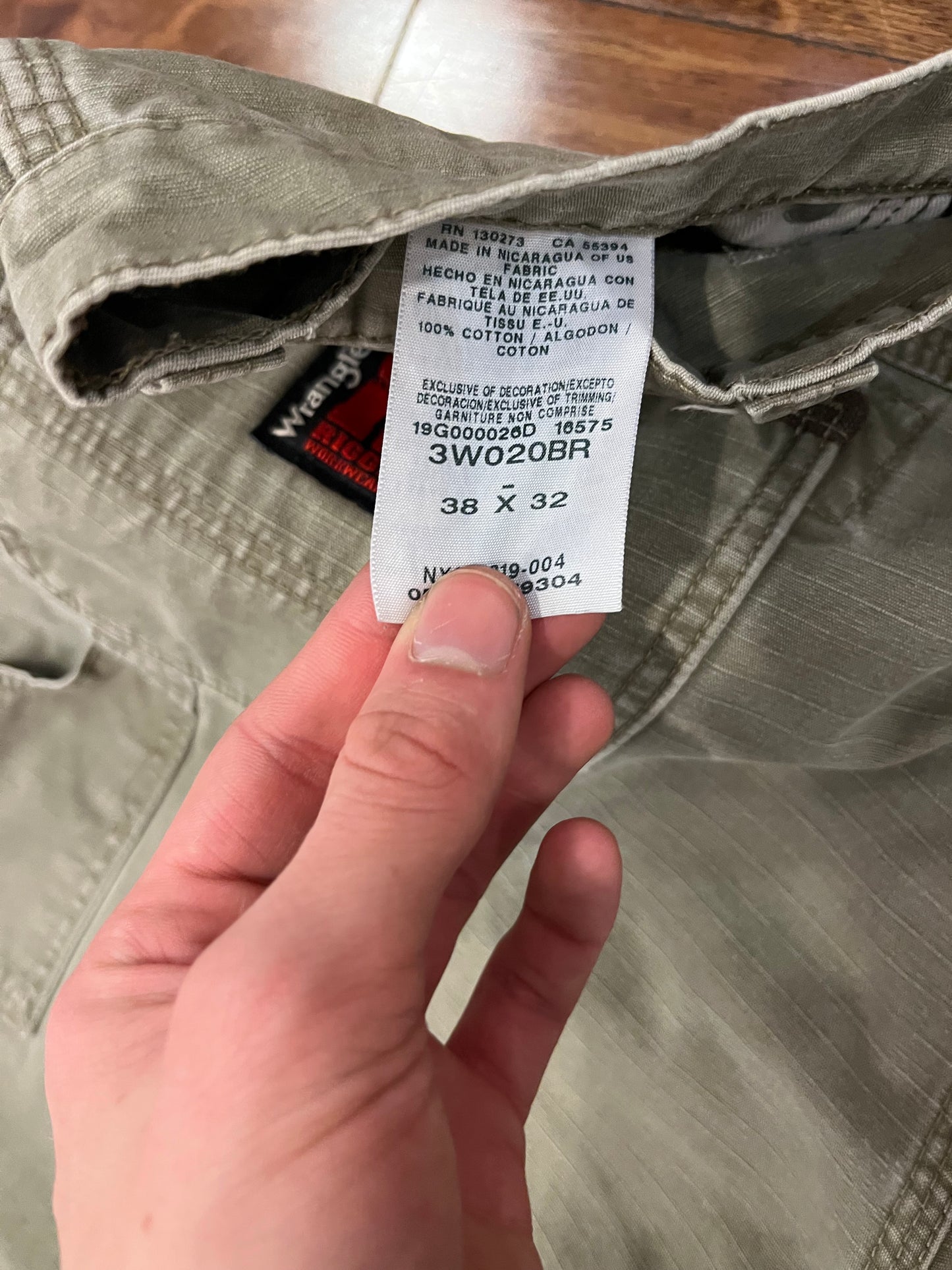 00s Wrangler Riggs Olive Carpenter Pants (38 x 32)