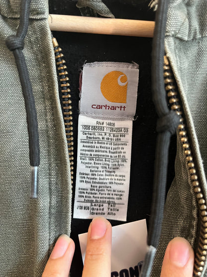 2006 Carhartt J130 Moss Green Distressed Jacket (L Tall)