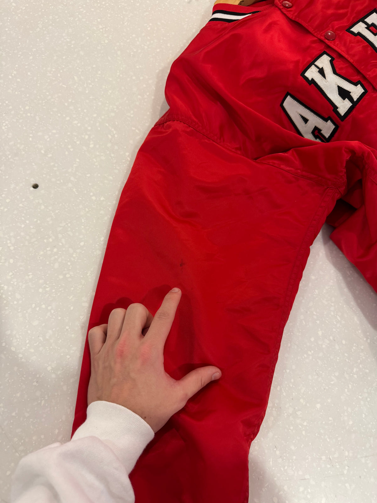 80s Oak Hill Academy Vintage Satin Jacket (L)