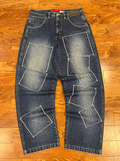 00s Vokal Baggy Patched Jeans (36x33)