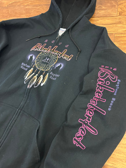 2016 Biketoberfest Black Zip Up Hoodie (XL)