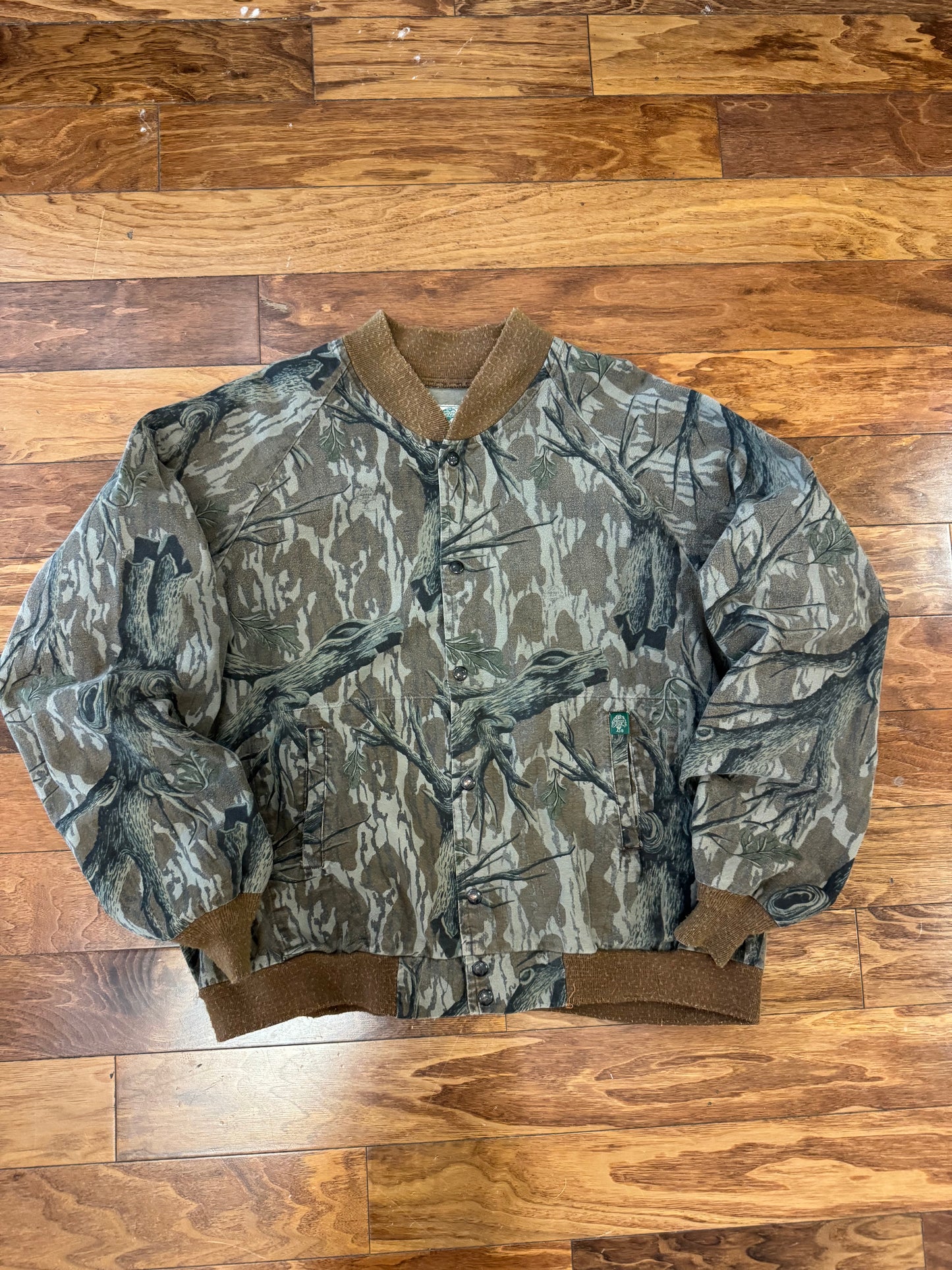 90s Camo Mossy Oak Button Down Faded Jacket (XXL)