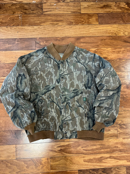 90s Camo Mossy Oak Button Down Faded Jacket (XXL)