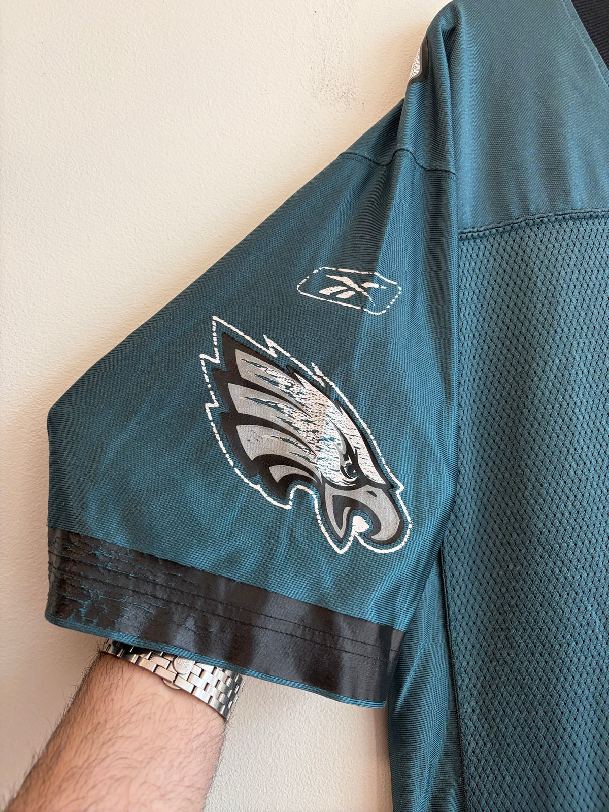 00s Philadelphia Eagles Donovan McNabb Cracked Reebok Jersey (M)