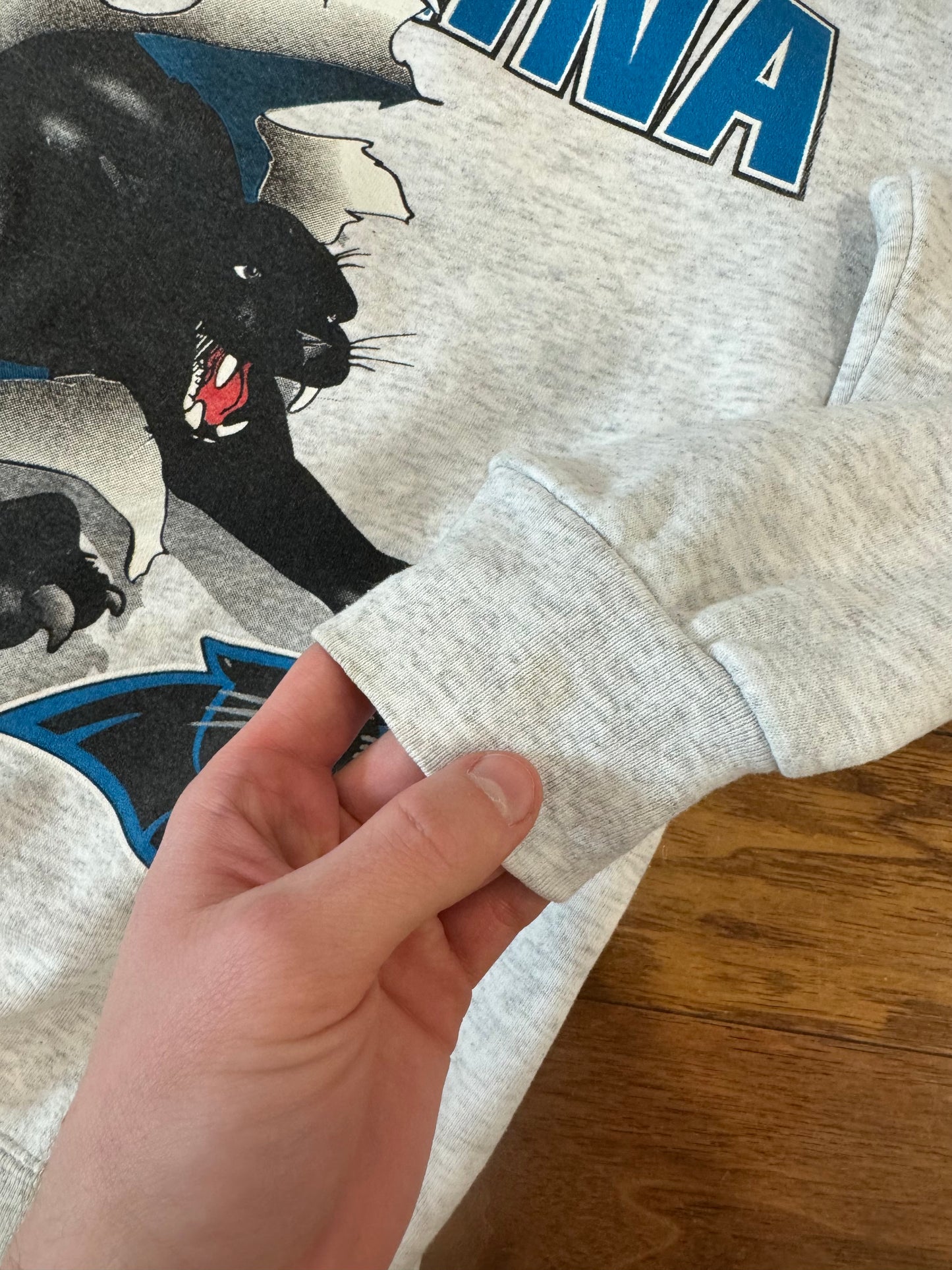 1993 Carolina Panthers Breakthrough Cat Graphic Vintage Crewneck (M)