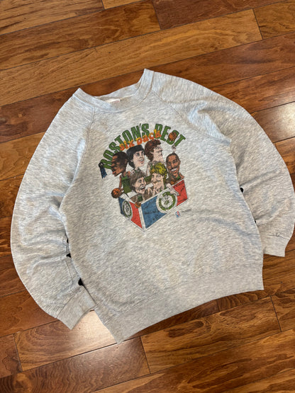 1986 Boston Celtics "Boston's Best 6 Pack" Vintage Caricature Crewneck (M)