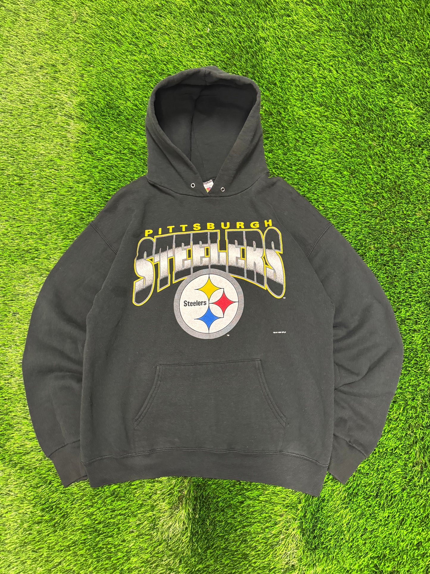 1995 Pittsburgh Steelers Spell Out Black Hoodie (L)