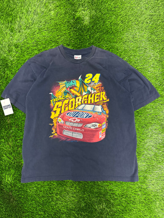 00s Nascar Jeff Gordon Dragon "Track Scorcher" Vintage Racing Tee (XXL)