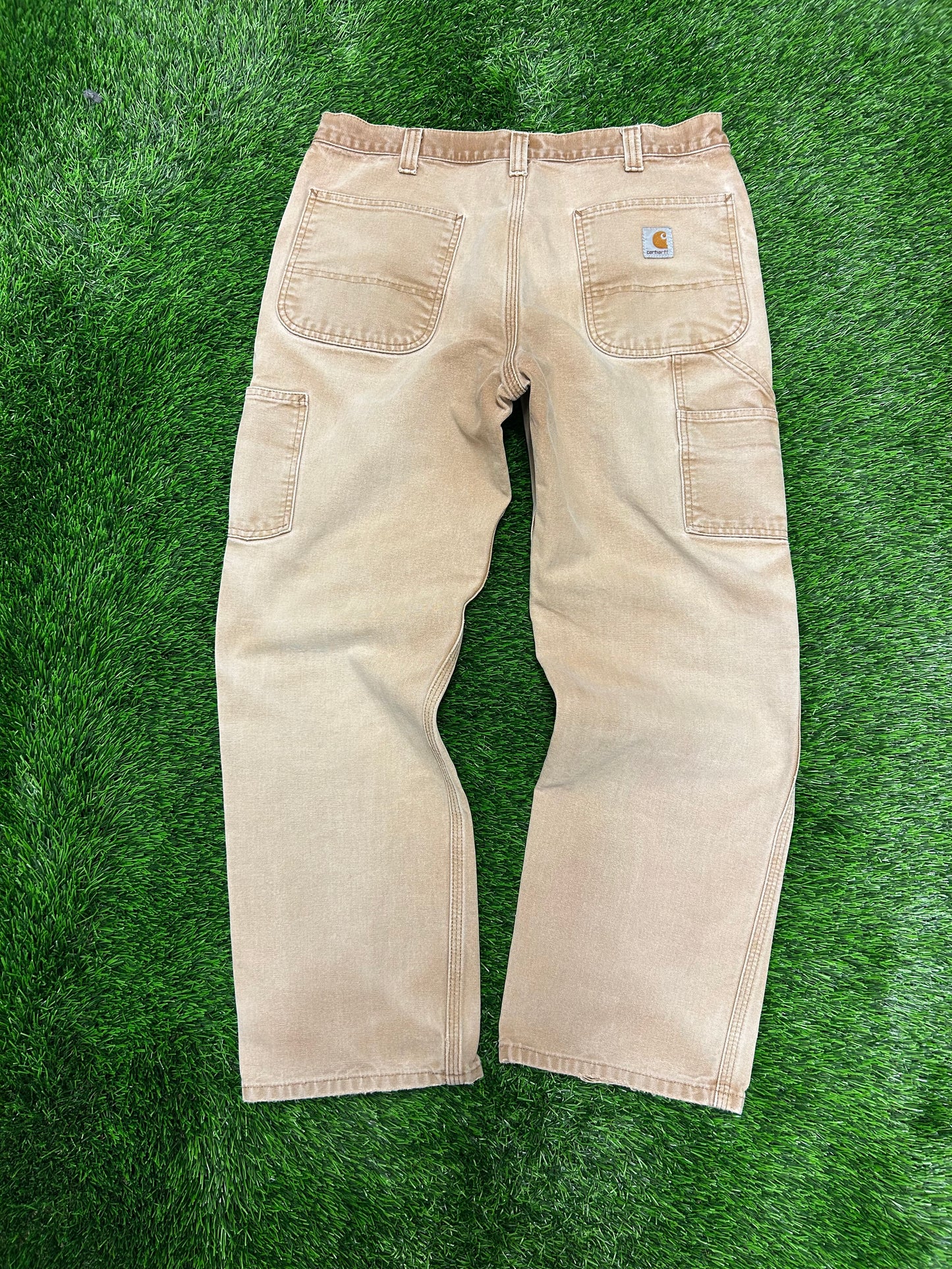 Carhartt Faded Tan Carpenter Workwear Pants (34 x 30)