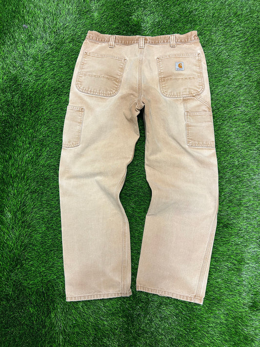 Carhartt Faded Tan Carpenter Workwear Pants (34 x 30)
