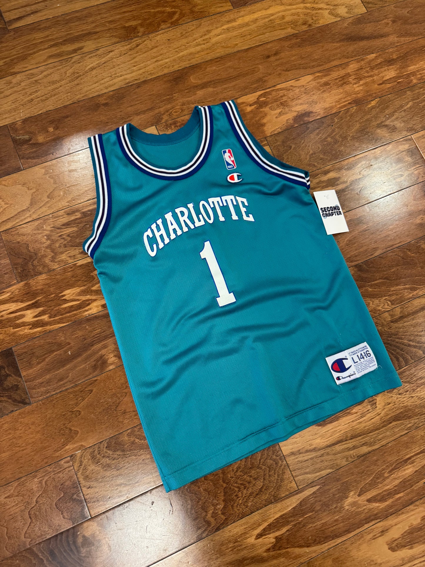 90s Charlotte Hornets Muggsy Bogues Jersey (Youth L)