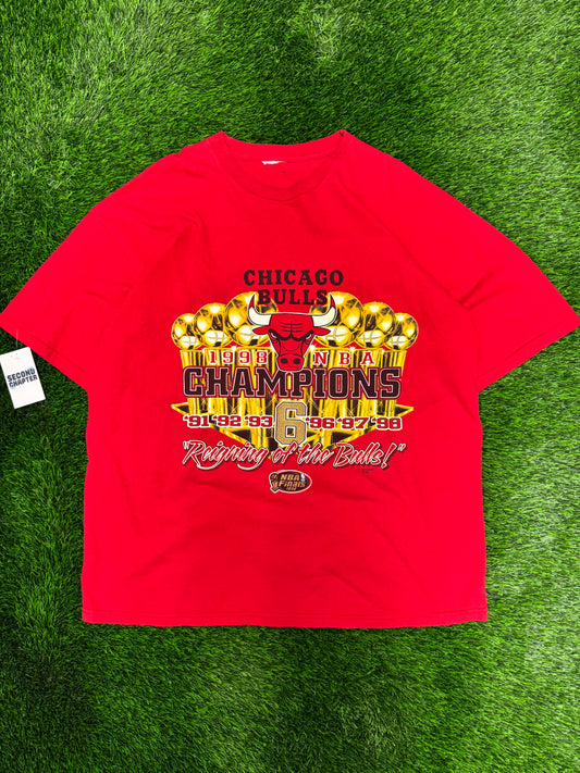 1998 Chicago Bulls NBA Finals 6x Champions Vintage Tee (XXL)