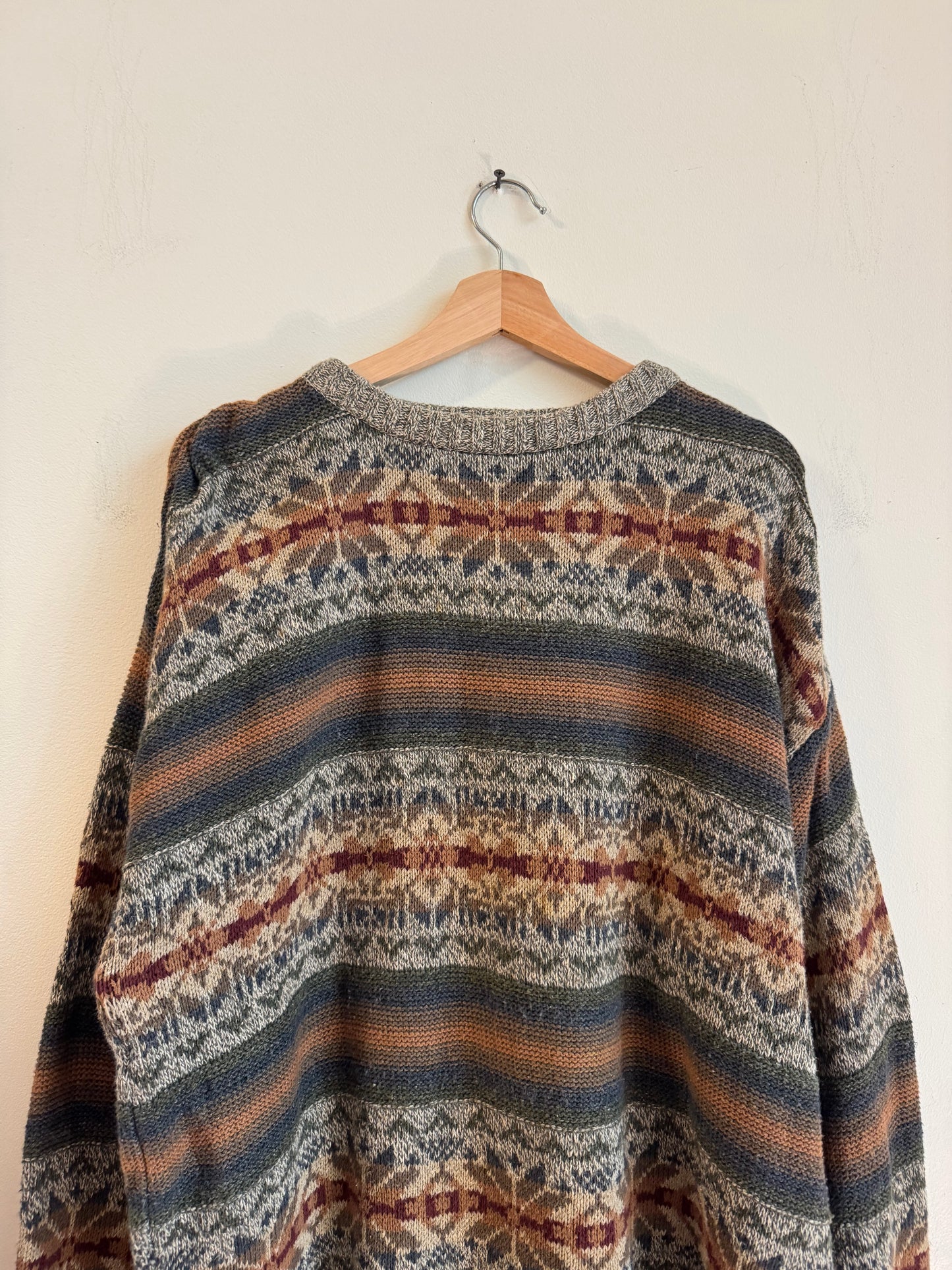 90s Van Heusen Multi-Color Striped Essential Sweater (XL)