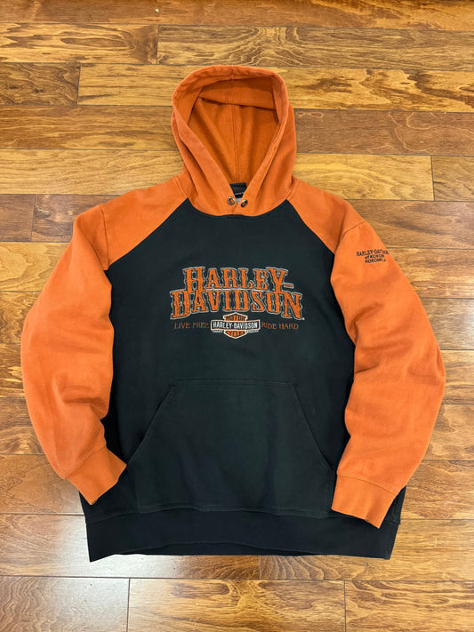 00s Harley Davidson Kokomo, IN Embroidered Hoodie (XL)
