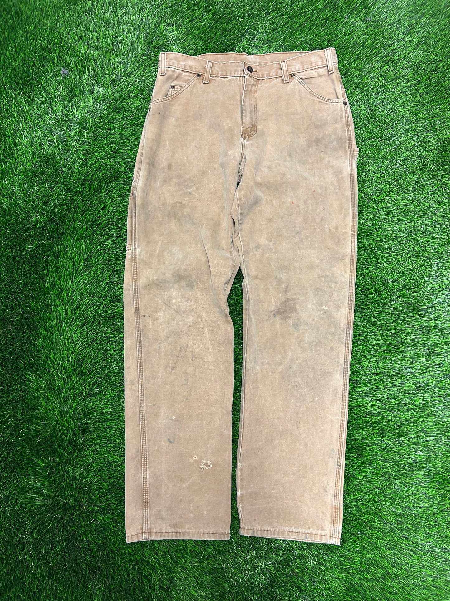 00s Dickies Faded Heavily Worn Tan Carpenter Pants (34 x 34)