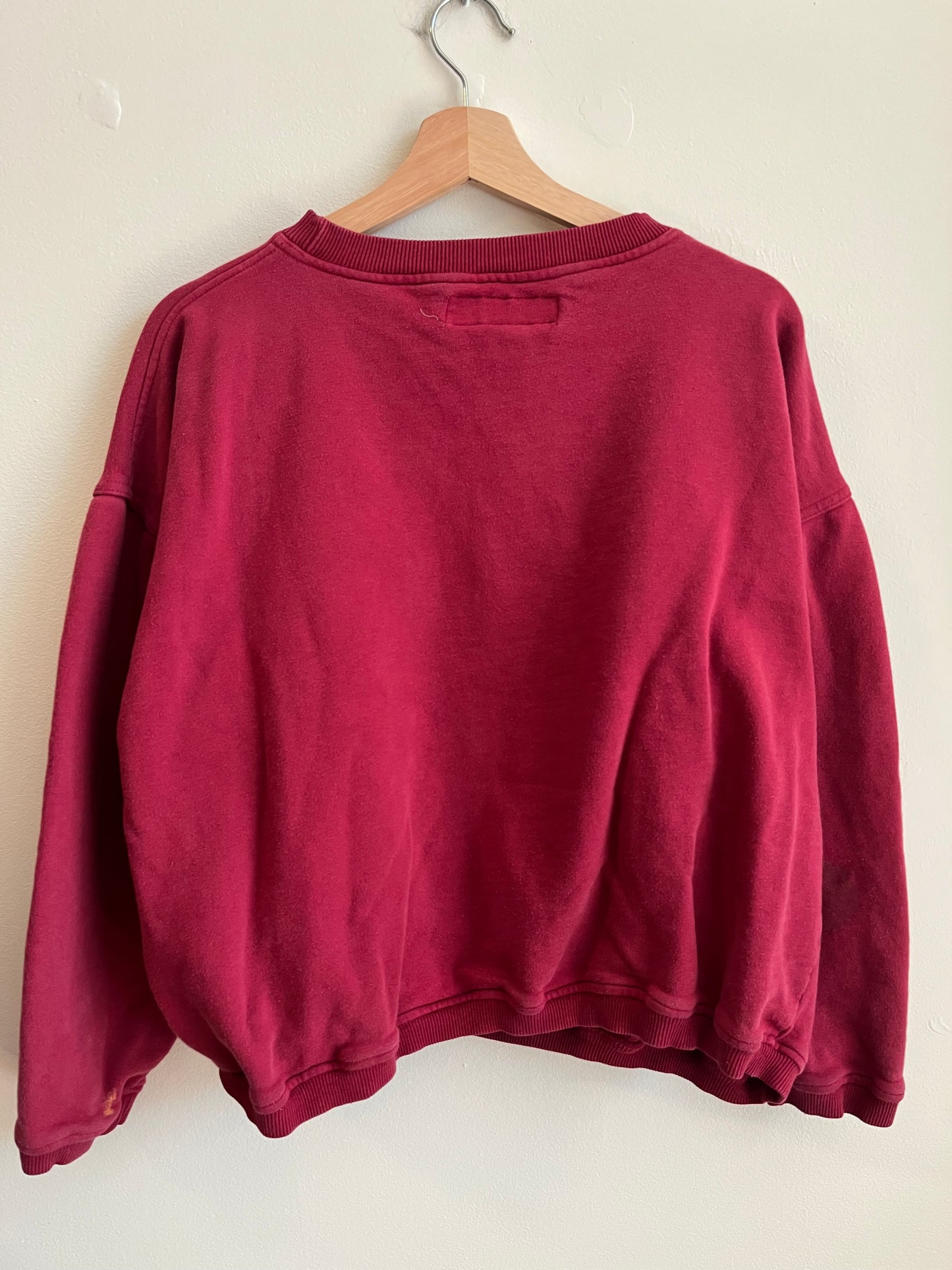 90s BUM Equipment Stained Cropped Crewneck (M)