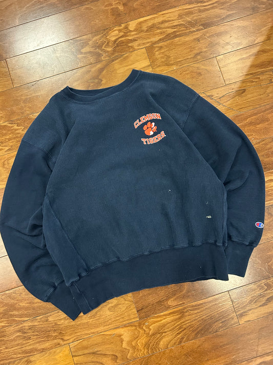 90s Clemson Tigers Vintage Paint Stained Crewneck (XL)