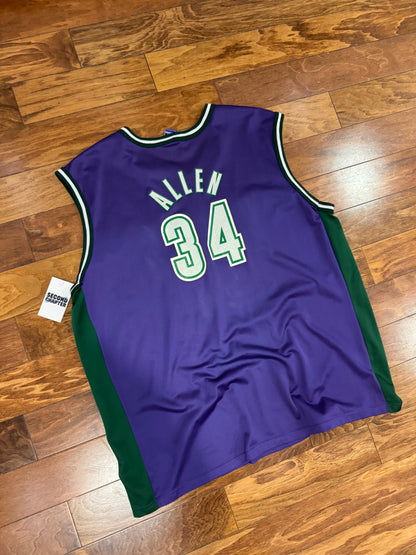 90s Milwaukee Bucks #34 Ray Allen Champion NBA Jersey (XXL)
