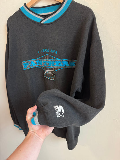 1990s Carolina Panthers Faded Embroidered NFL Starter Crewneck (XL)